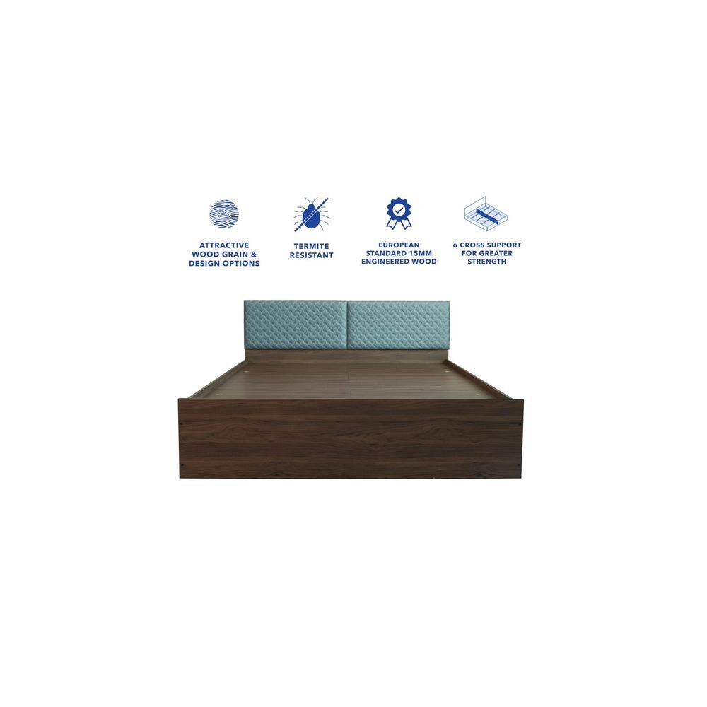 Nirodhah Engineered Wood Queen Size Bed In Walnut Finish
