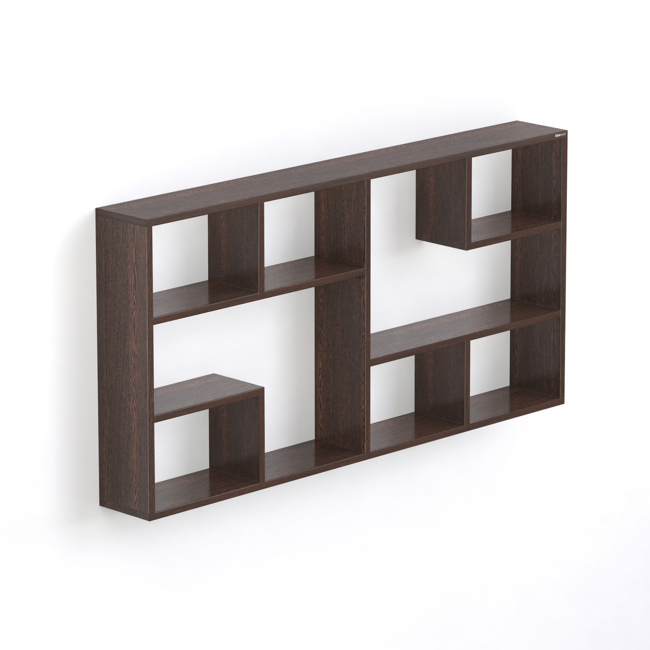 BLUEWUD Petree Engineered Wood Wall Mount Wall Shelf, Display Rack (Wenge)