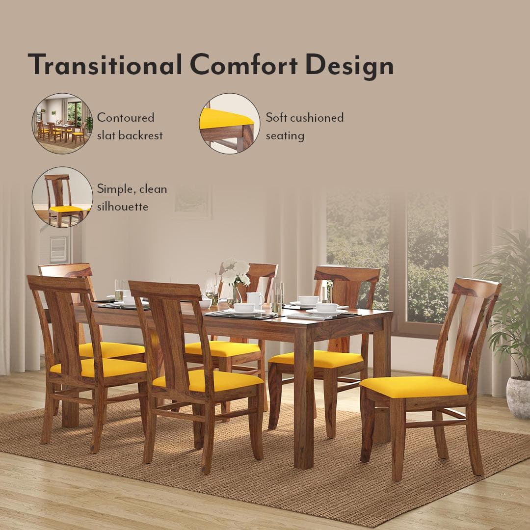 Fabio Solid Wood Dining Chair Set Of 2 In Teak Finish