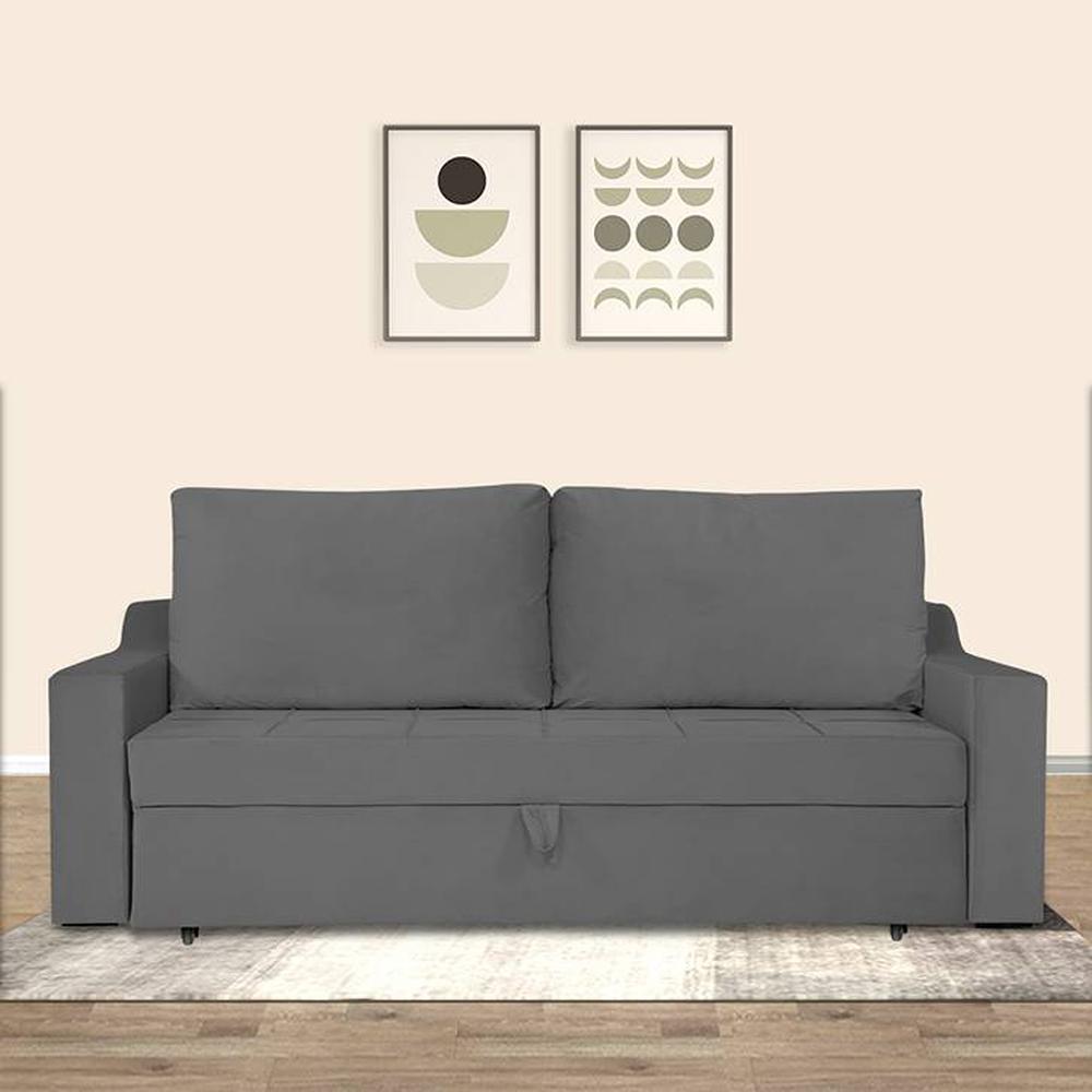Step 3 Pull Out Sofa Cum Bed In Dark Grey Colour