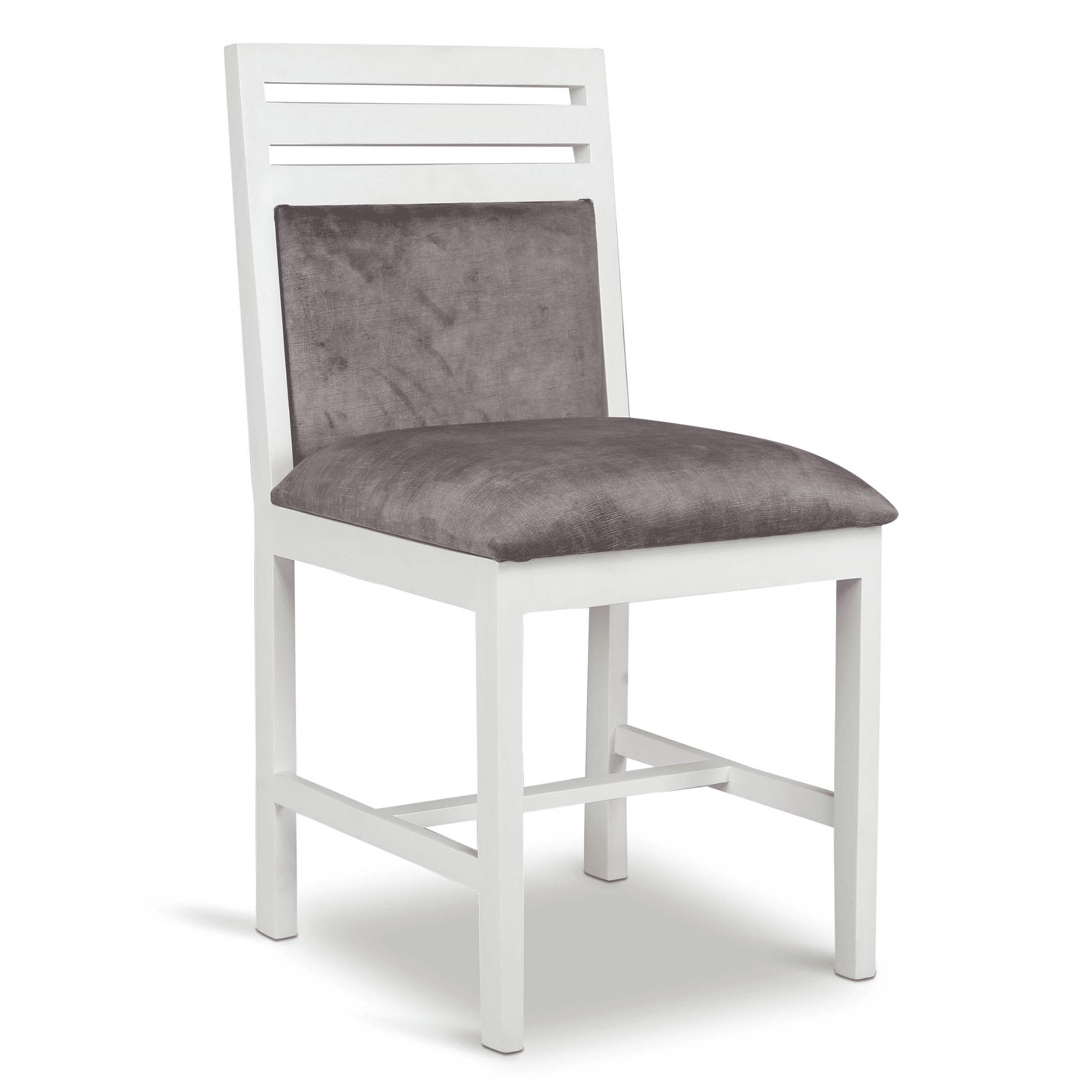 Globally Indian Compact Wooden Dining Table Set For 6 – White Painted Finish With Cushioned Seating