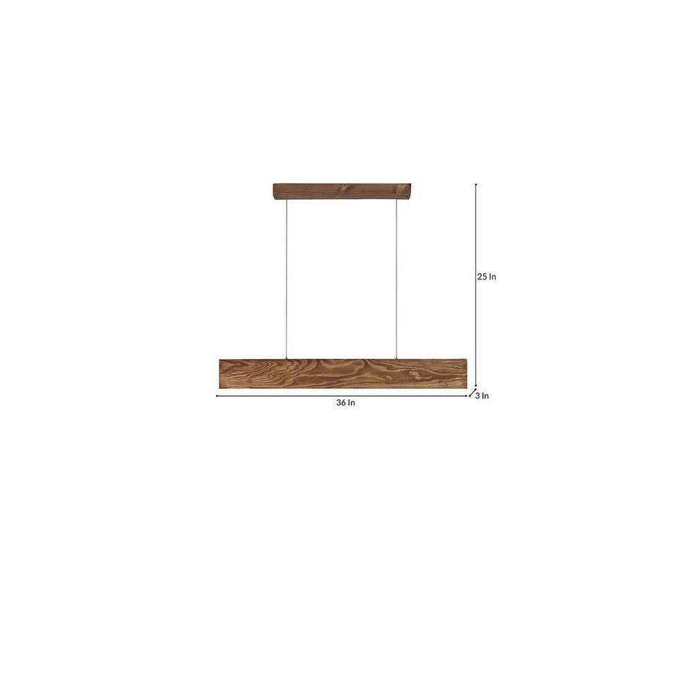 Clara 48 Brown Solid Wood Single Hanging Light