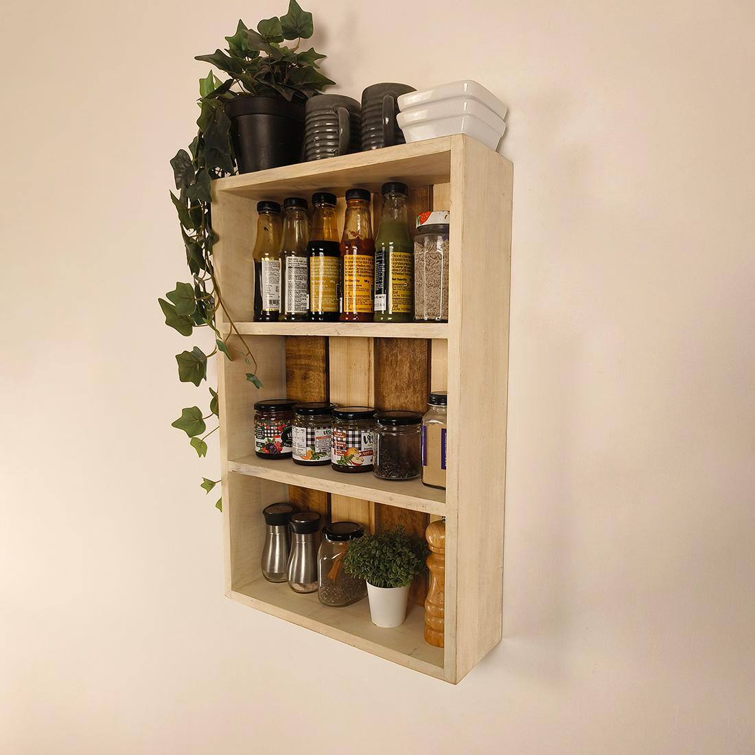 Ferguson Wooden Kitchen Storage Wall Shelf
