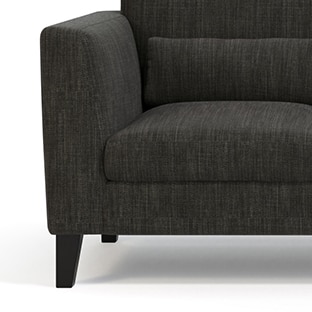 Lewis 1 Seater Fabric Sofa in Graphite Grey Colour