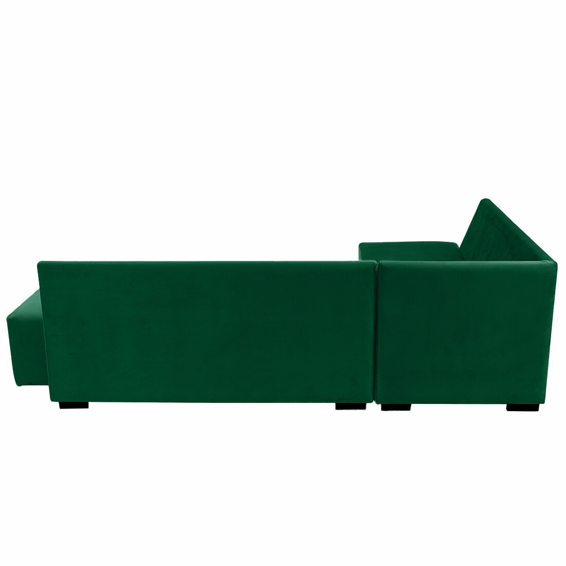Melo 3 Seater Left Sectional Velvet Sofa Cum Bed in Green colour