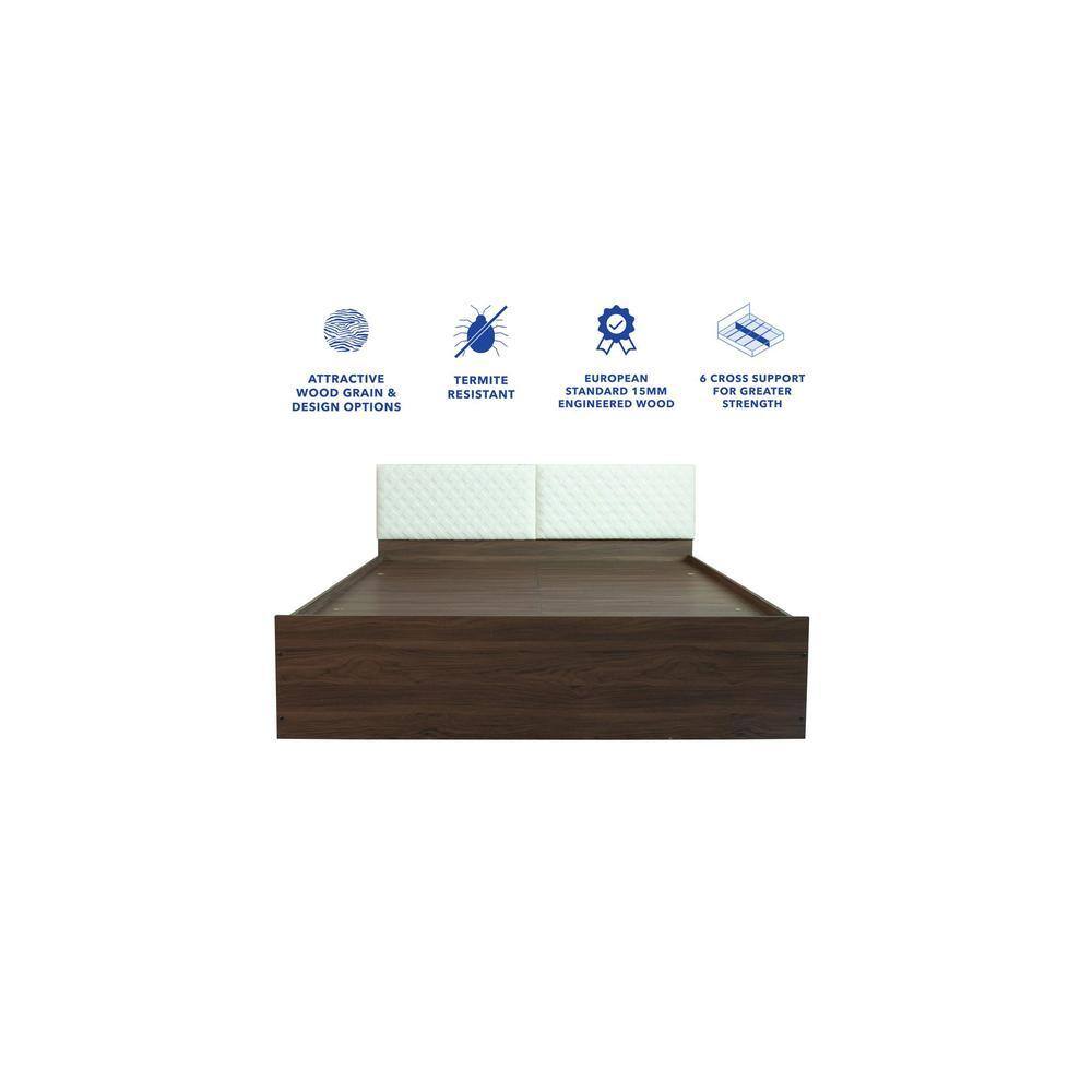 Japa Engineered Wood Queen Size Bed In Walnut Finish