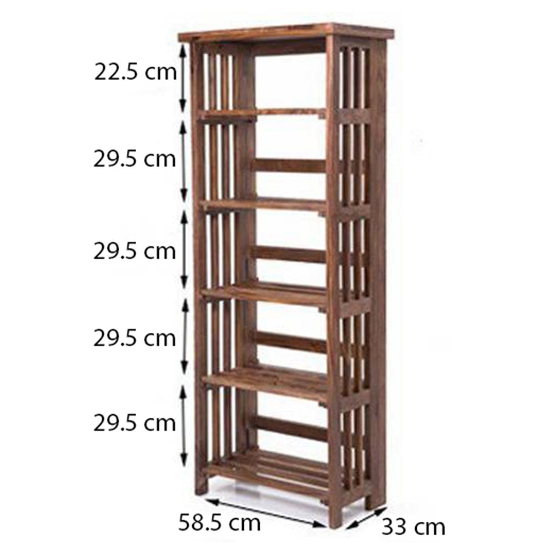 Rhodes Solid Wood Bookshelf in Teak Finish