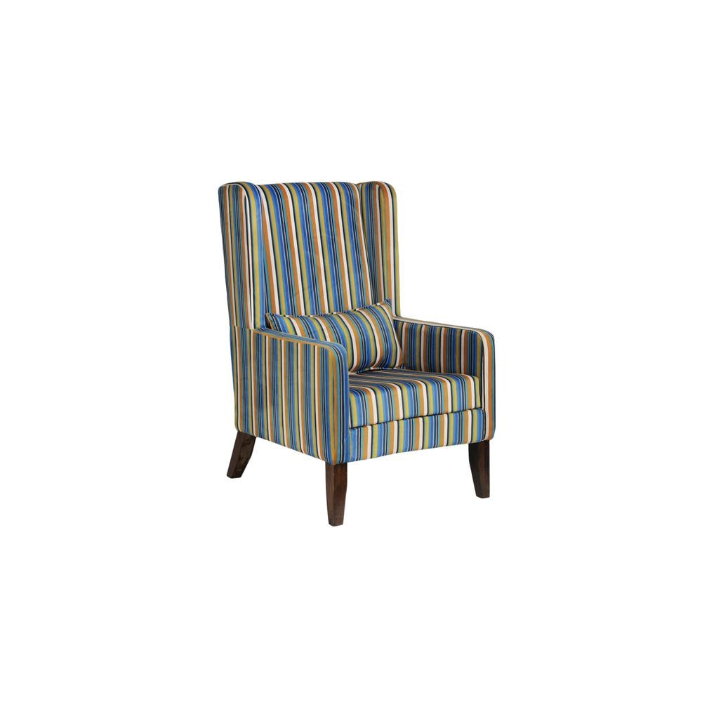 Euporia Solid Wood Lounge Chair In Multicolour
