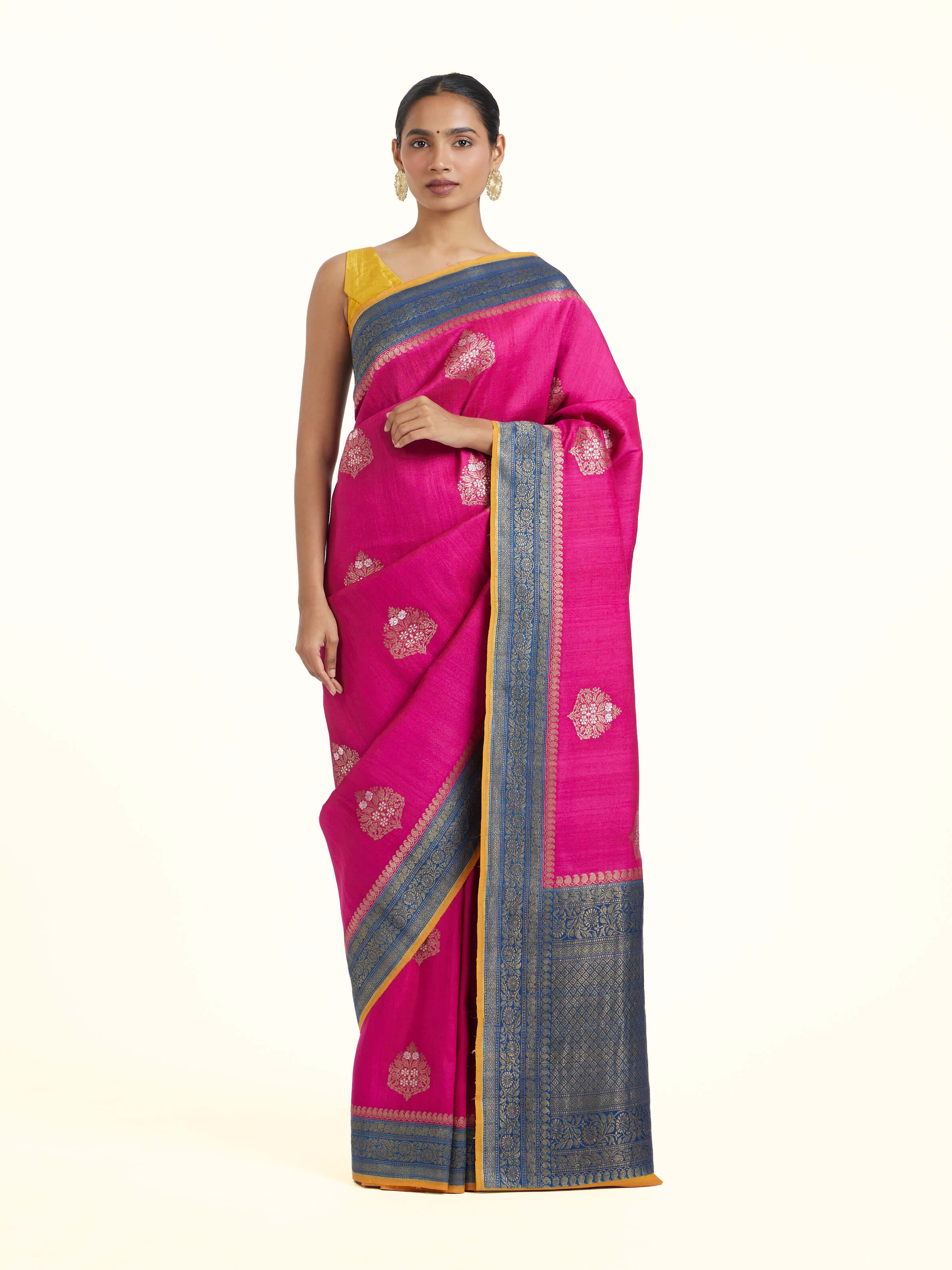 Pink Silk Kadhwa Handloom Banarasi Saree
