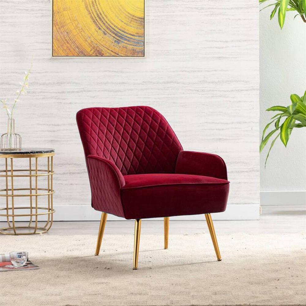 Ellie Accent Chair in Maroon Colour