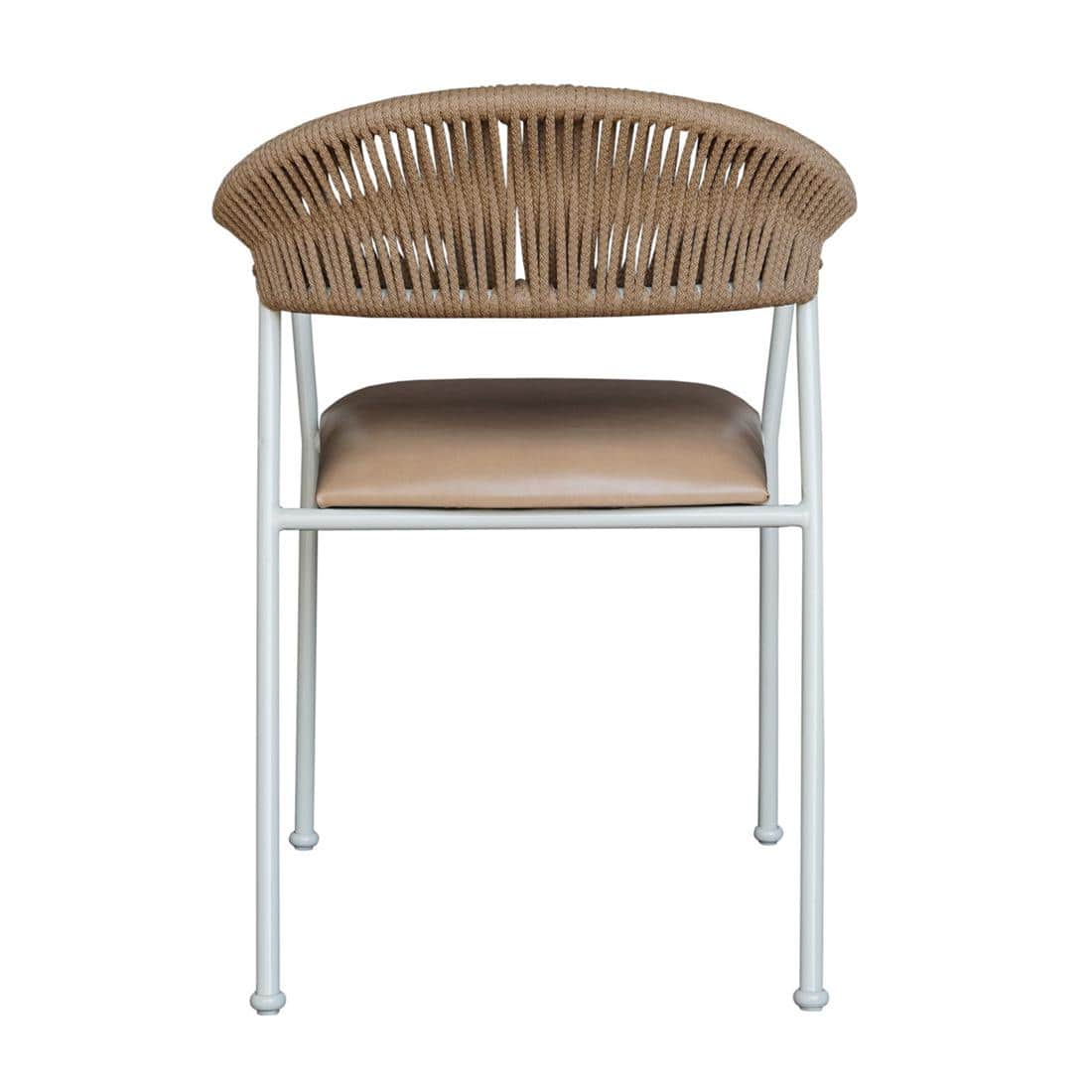 Costa Outdoor Table Set with 1 Table and 2 Chairs in Ivory White