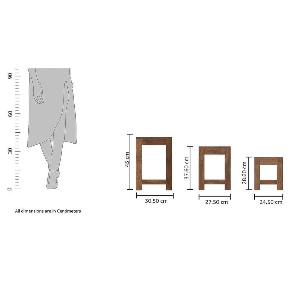 Okiruma Solid Wood Nested Tables - Set of 3
