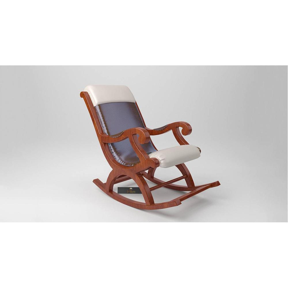Chelise Solid Wood Rocking Chair in Grey Colour