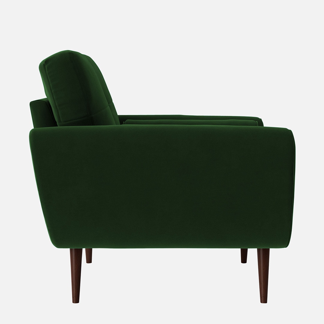 Faro Velvet 1 Seater Sofa in Green Colour