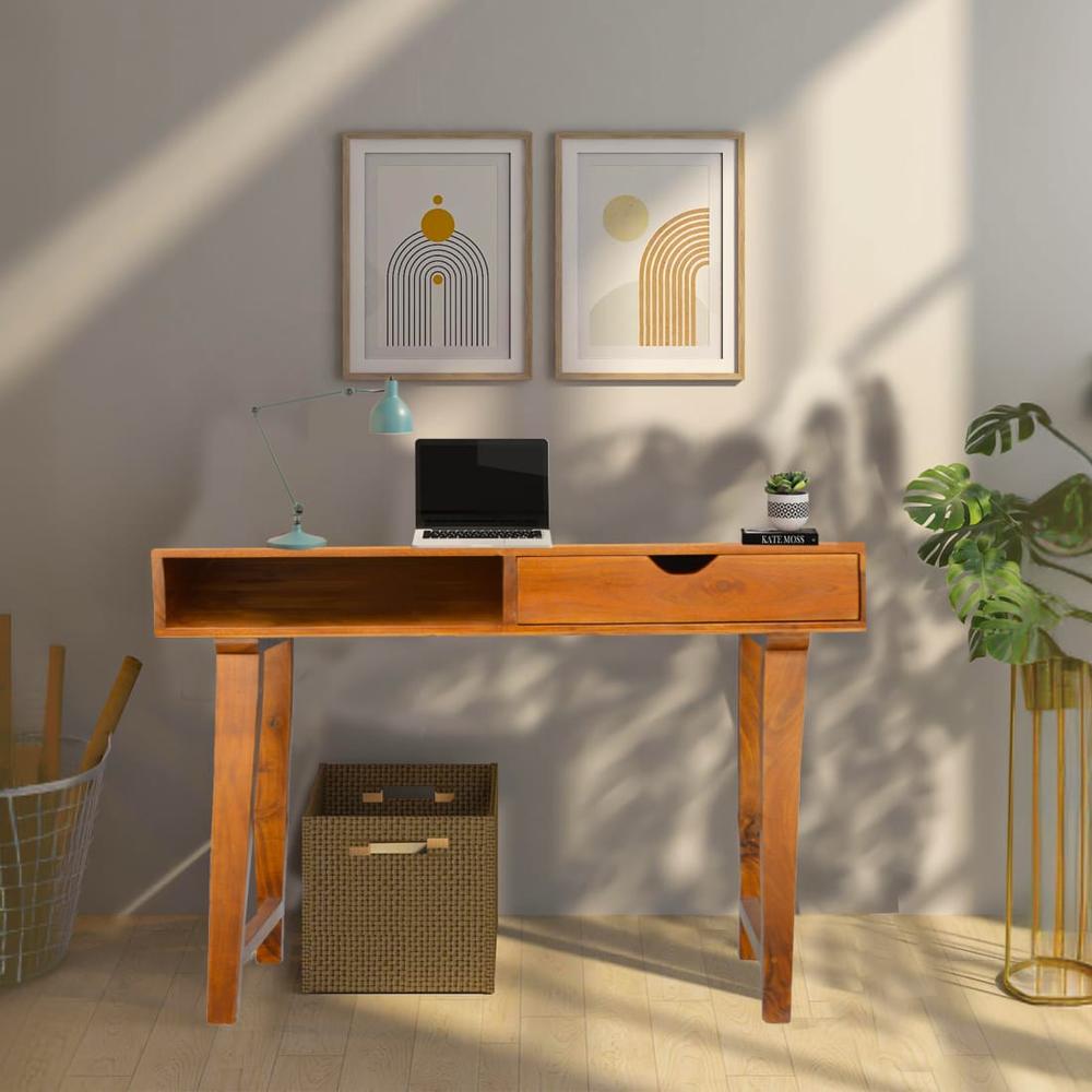 Aidos Solid Wood Study Table in Provincial Teak Finish