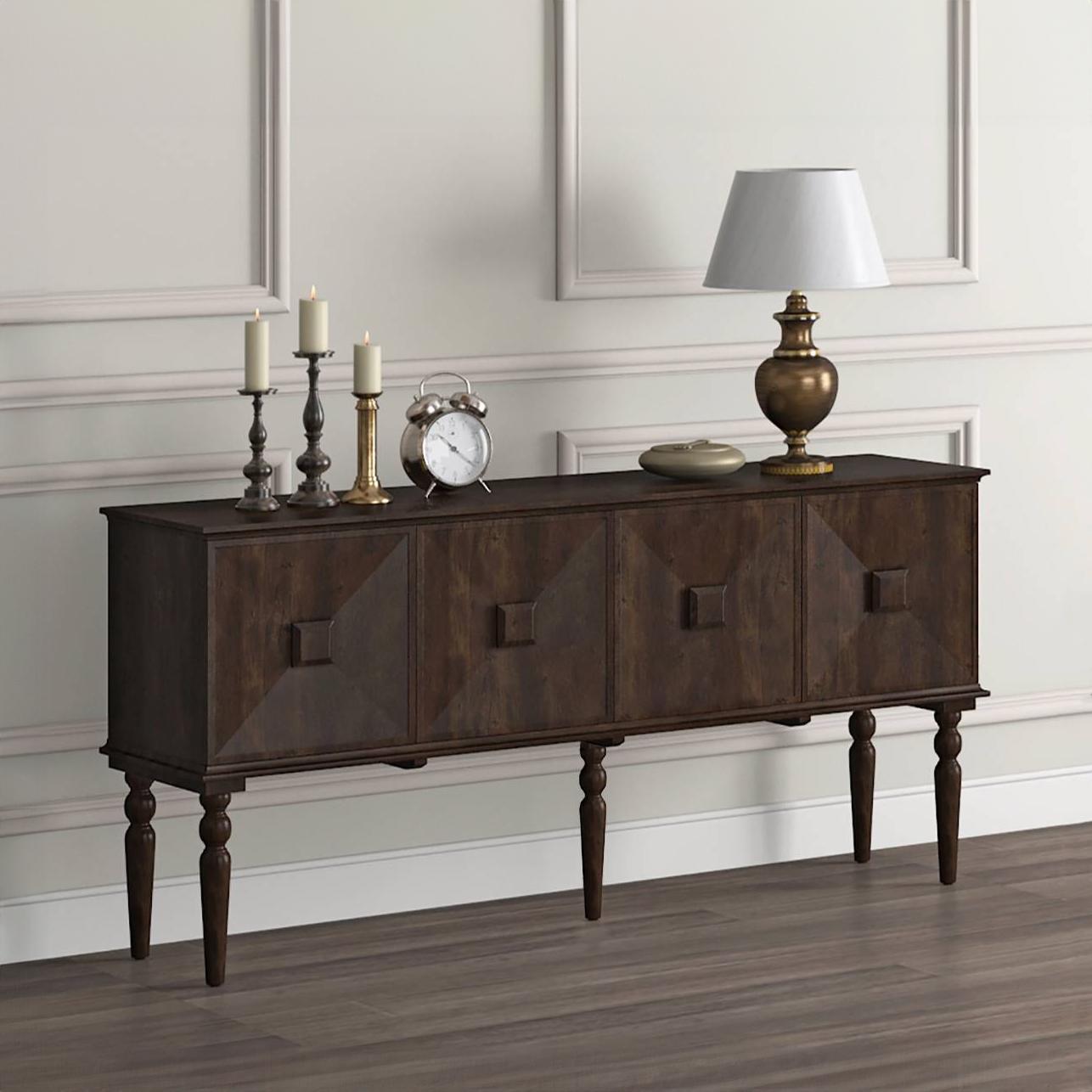 Mirasa Solid Wood Sideboard in Mango Walnut Finish