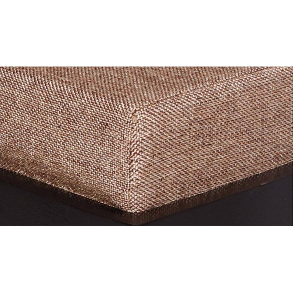 Kumkum Sheesham Wood Foot Stool in Dark Walnut Finish with Jute Beige Cushion