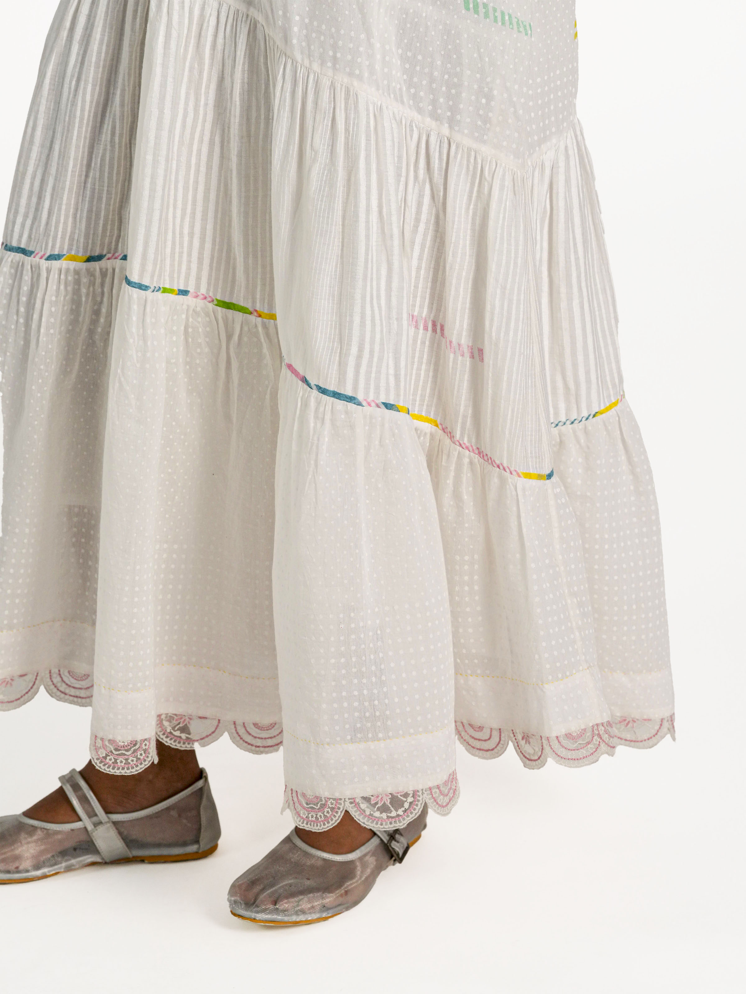 Off-white Cotton Silk Handloom Dress