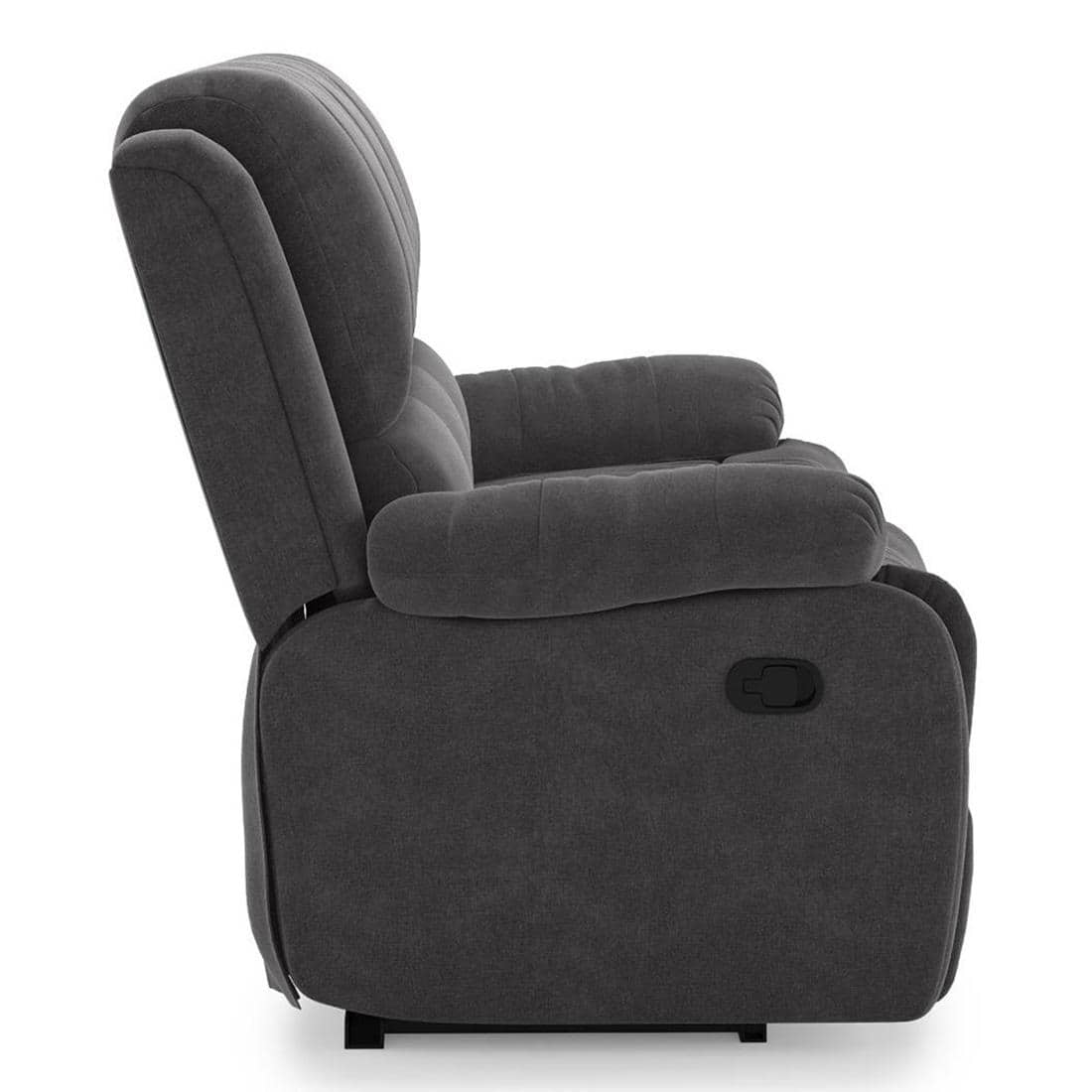 Lebowski Fabric Three Seater Manual Recliner in Smoke Fabric Colour