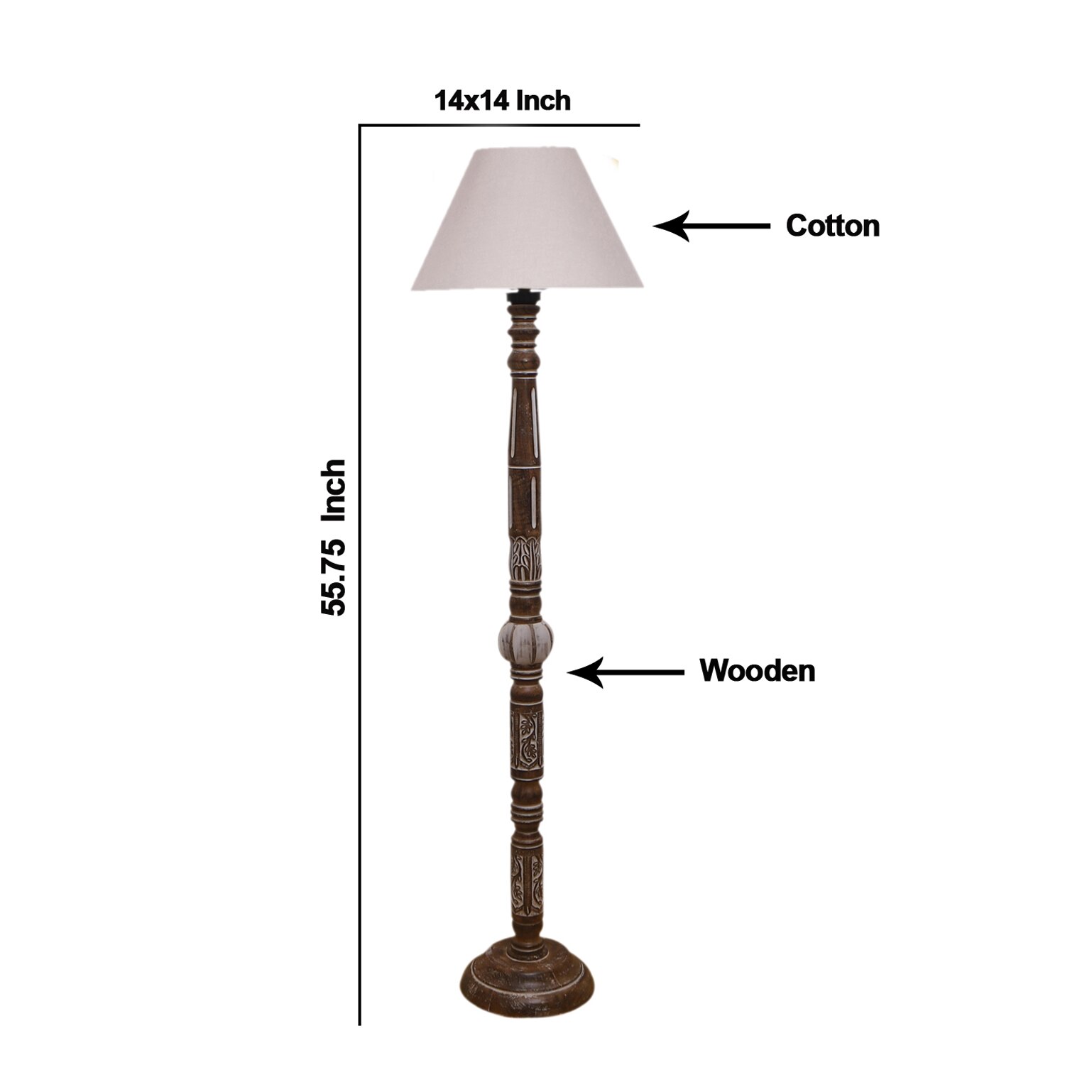 Devansh Wooden Floor Lamp