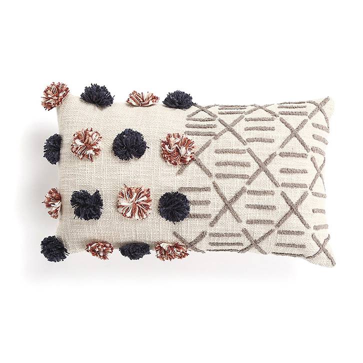 Tufted And Patterned Lumbar Cushion Cover