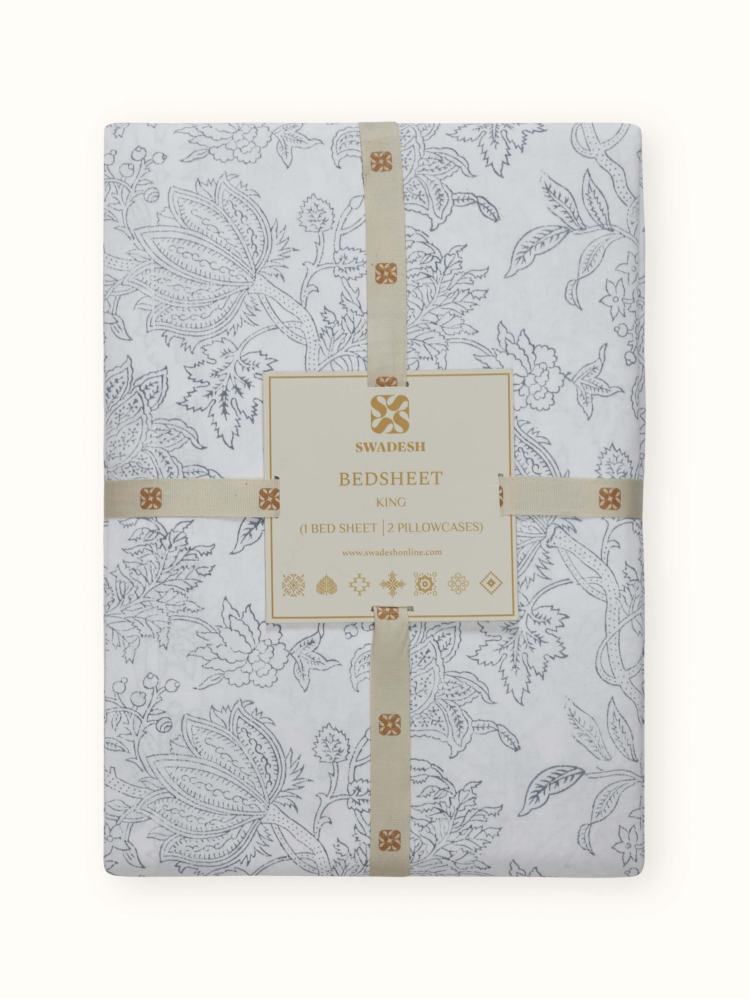 Back view of bedsheet set showing finish, fabric quality, and stitching.