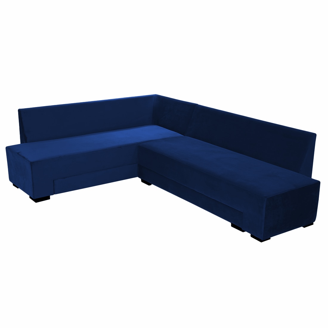 Melo 3 Seater Left Sectional Velvet Sofa Cum Bed in Navy Blue colour