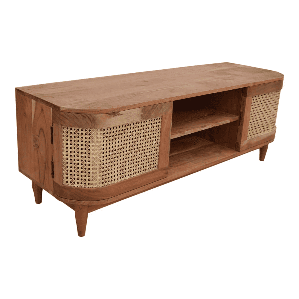Carnegie Solid Wood Free Standing TV Unit in Natural Finish