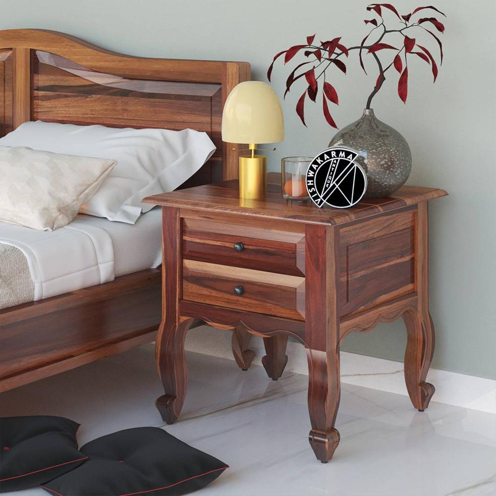 Cole Solid Wood Night Stand in Urban Teak Finish