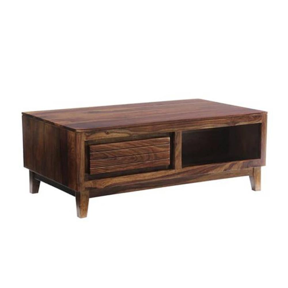 jyoti impex Pike Rectangular Solid Wood Coffee Table In Teak Finish-picture-16