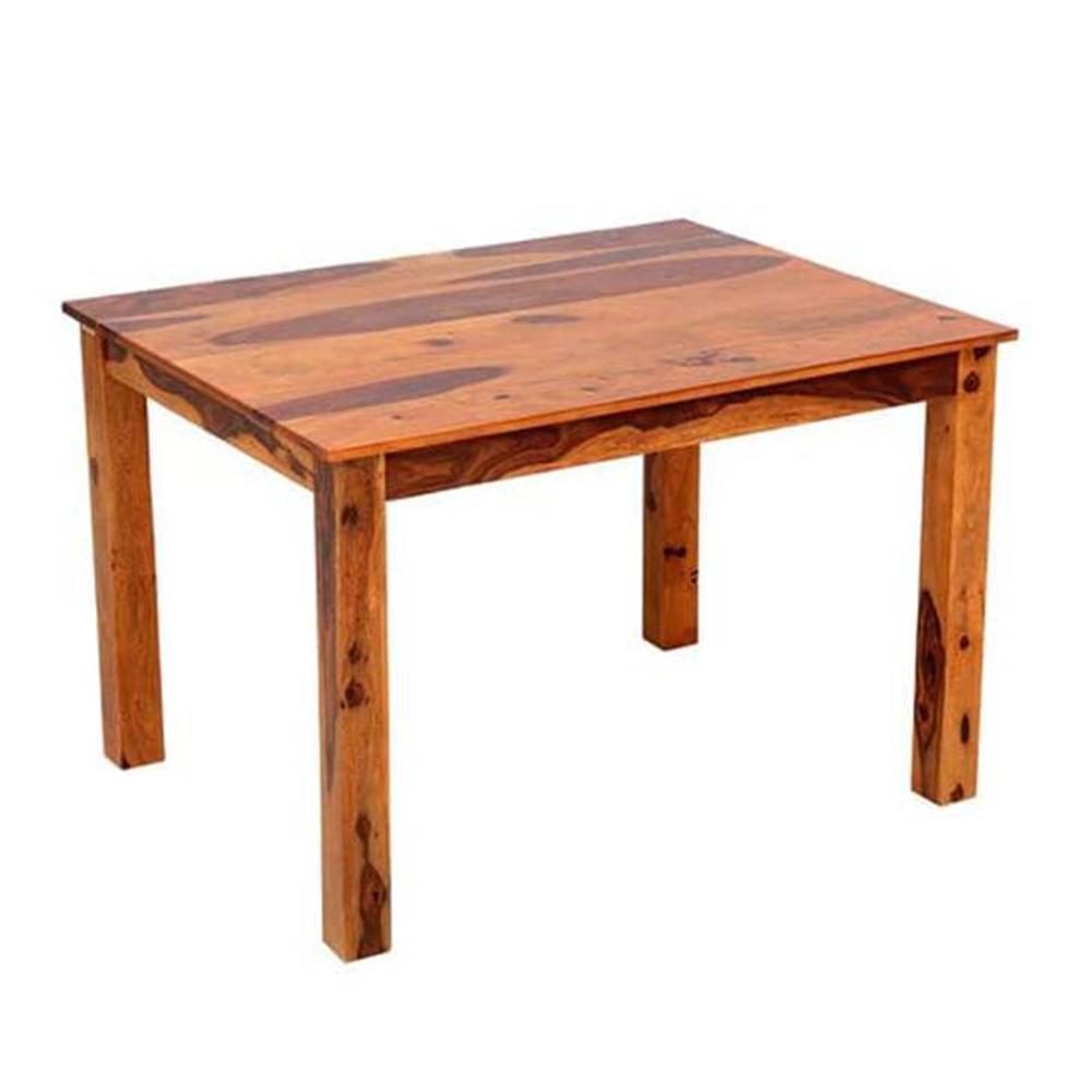Emeril Solid Wood 4 Seater Dining Table in Warm Walnut Finish - Jyoti Impex