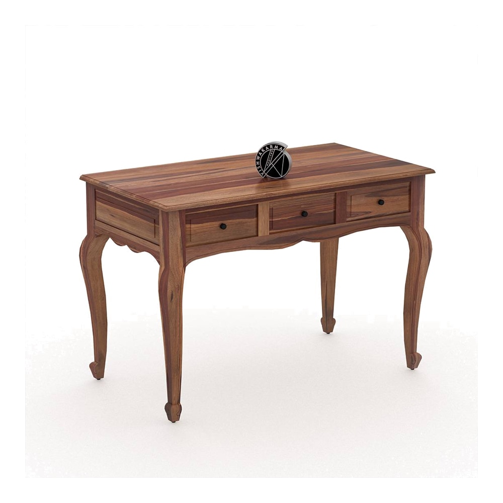 Sarah Solid Wood Study Table in Urban Teak Finish