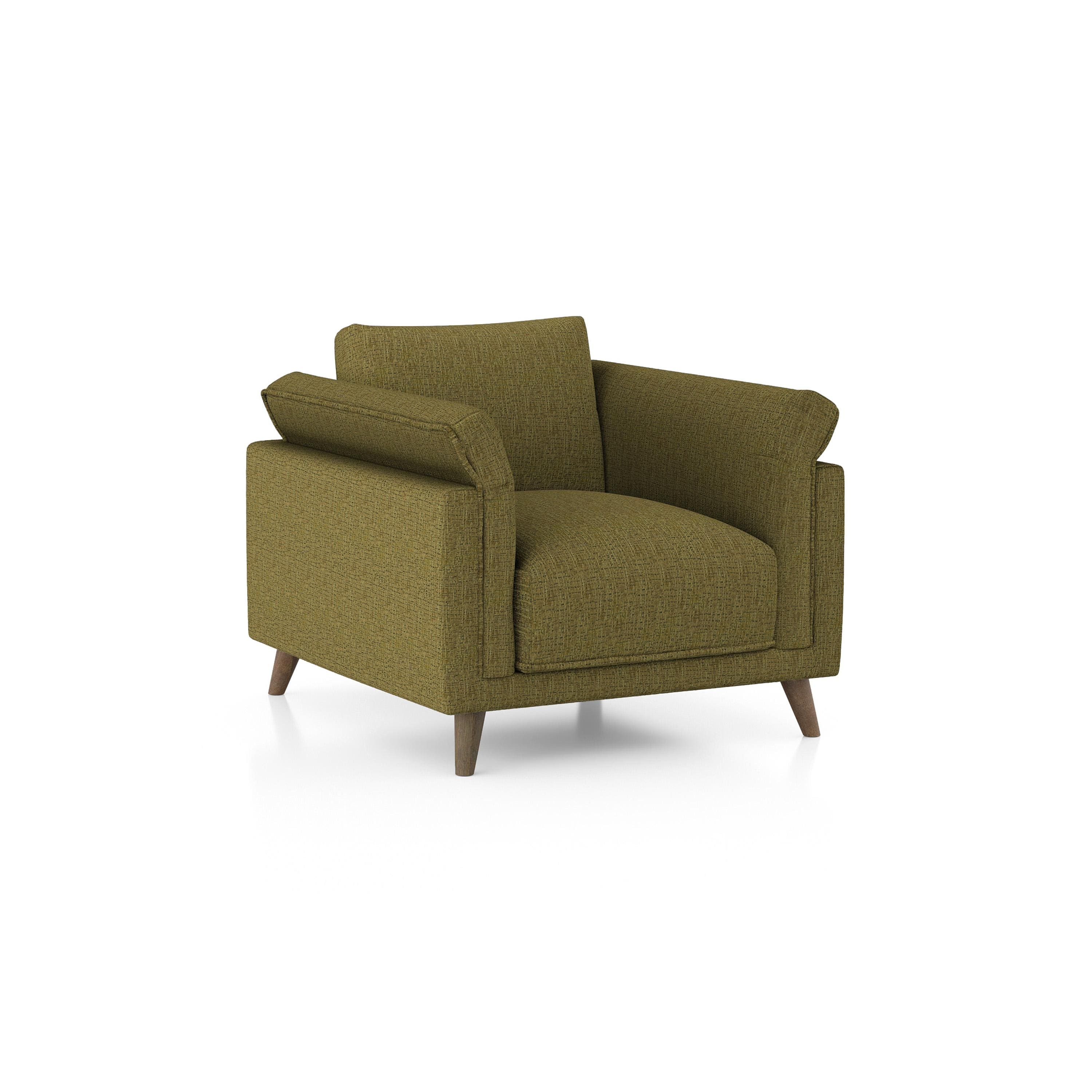 Diana 1 Seater Fabric Sofa In Olive Green Colour