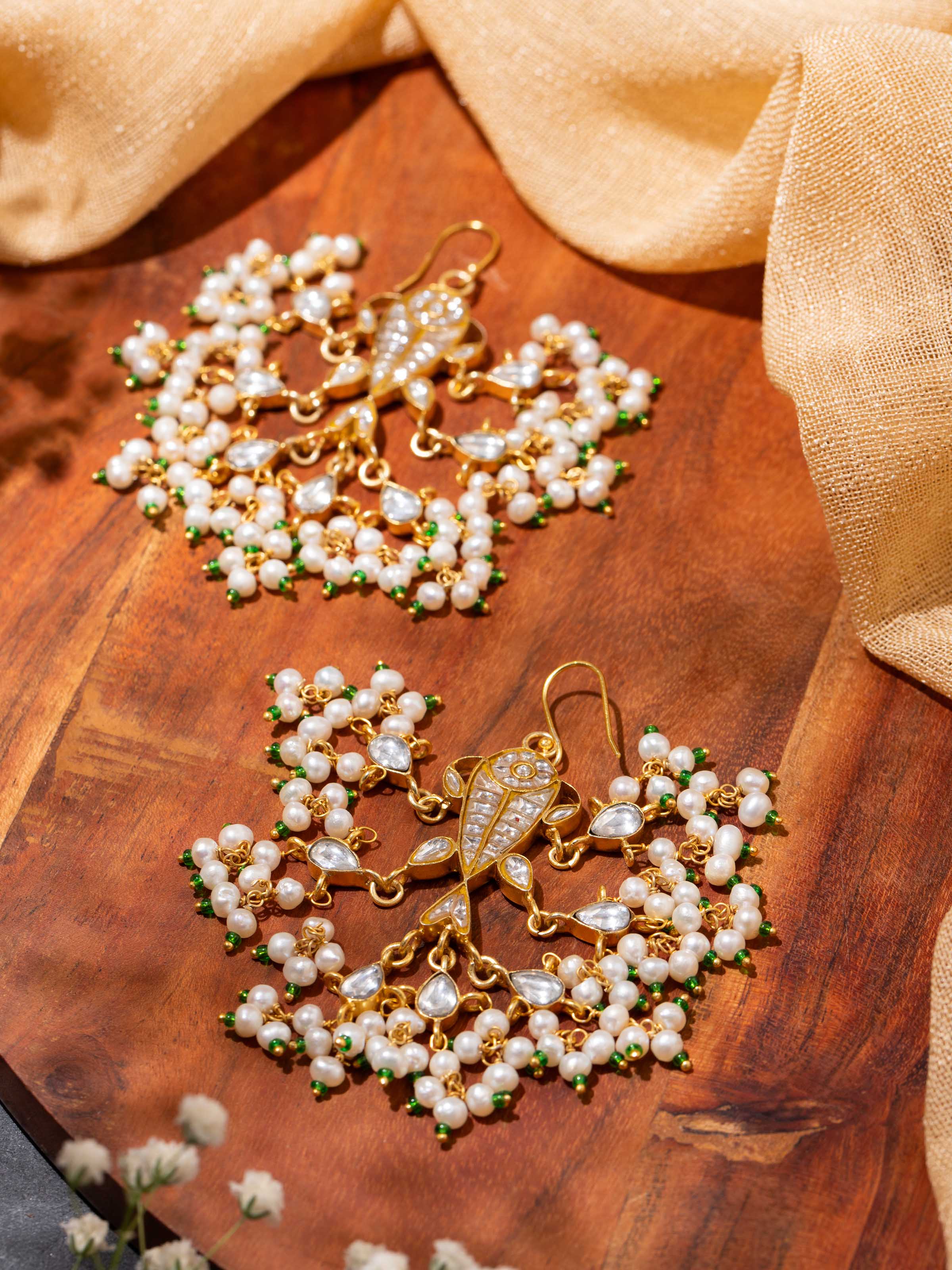 Detail shot of Silver Smithing drop earrings