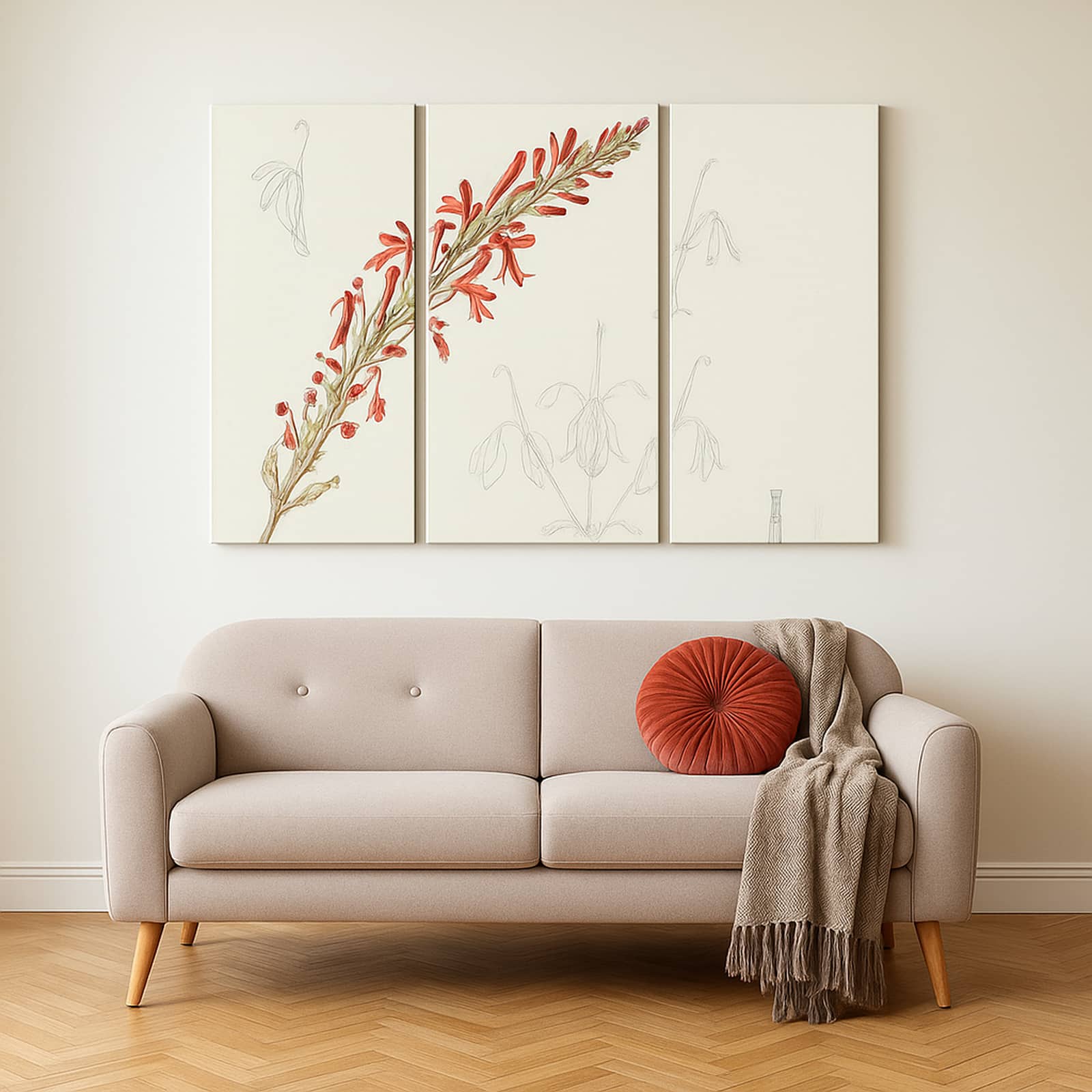 Truss Red White Pieces Canvas Wall Prints Canvas Wall Prints Set of 3 Multicolor Matte