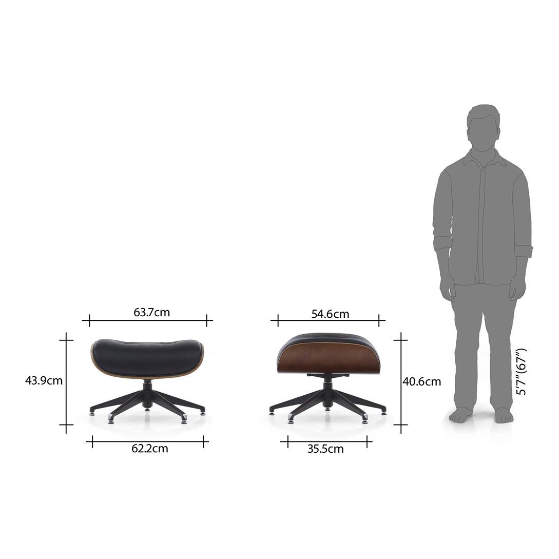 1956 Lounge Chair in Leatherette Black Colour