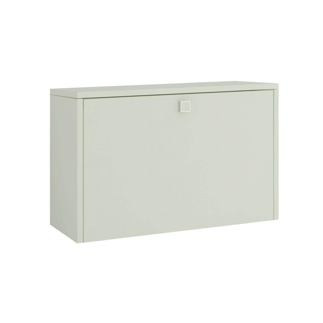 Valeria Wall Mounted Folding Study Desk cum Bookshelf in Ivory Colour
