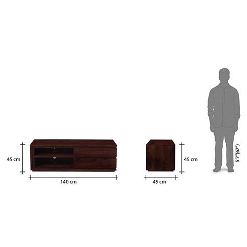 Vector Solid Wood TV Unit in Mahogany Finish