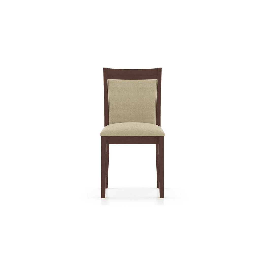 Dalla Solid Wood Dining Chair Set Of 2 In Beige Colour