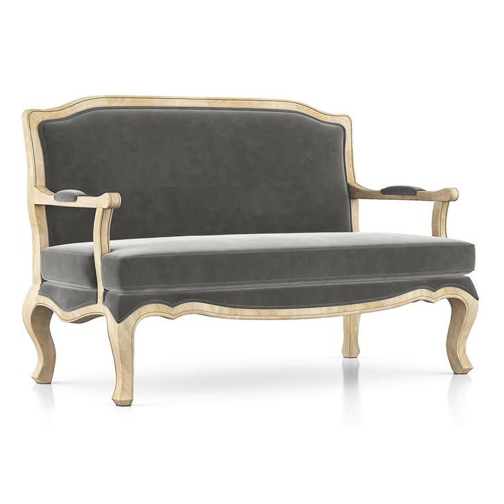 Helena 2 Seater Fabric Loveseat In Natural Colour