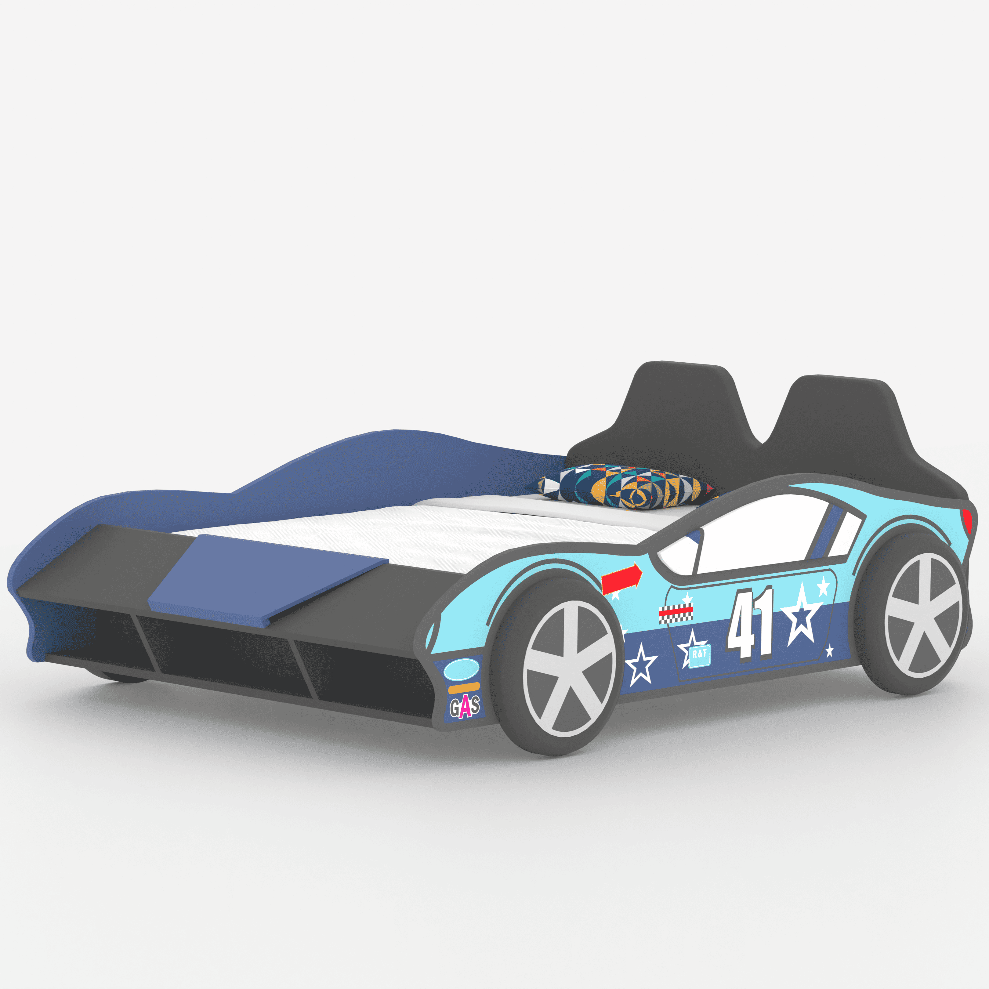 Flash Racer Car Bed In Blue Colour