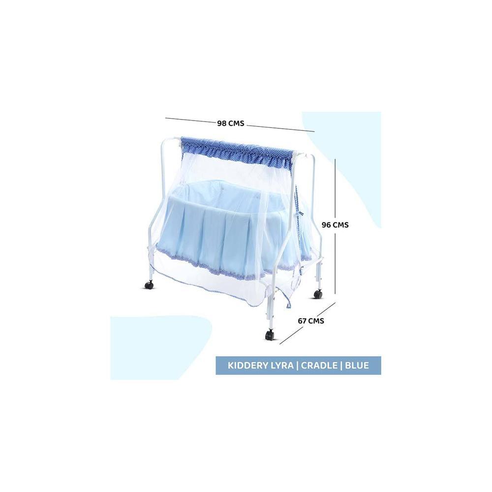Lyra Stainless Steel Baby Cradle with Mosquito Net Airplane & Yatch