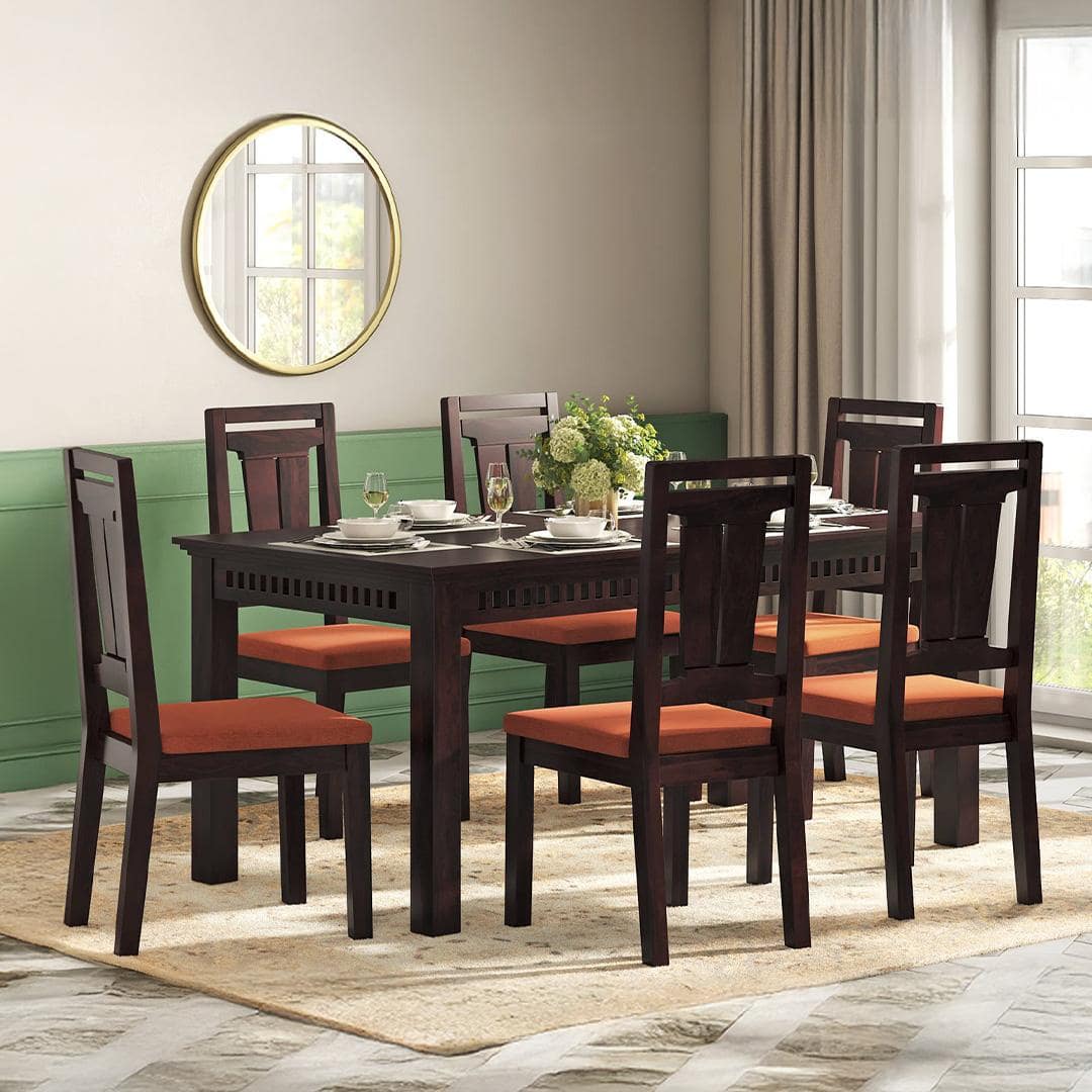 Fidora 6 Seater Dining Table With Set Of 6 Martha Dining Chairs