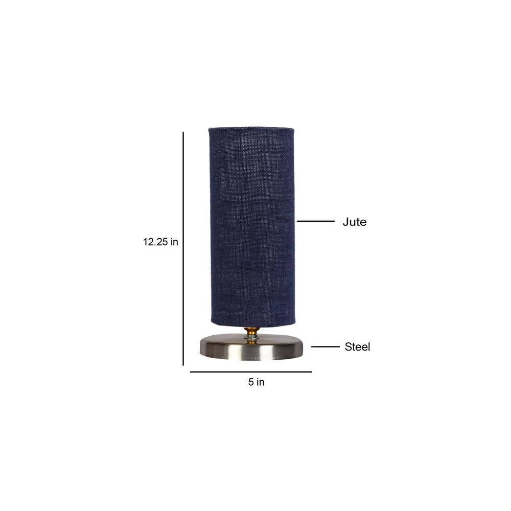 Blue Jute table lamp with Steel Base -12