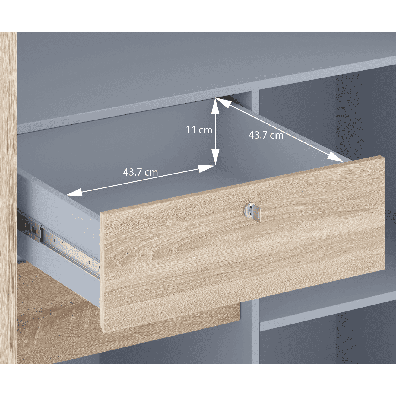 Loretta Sliding Door Wardrobe With Mirror in Sonoma Oak Finish