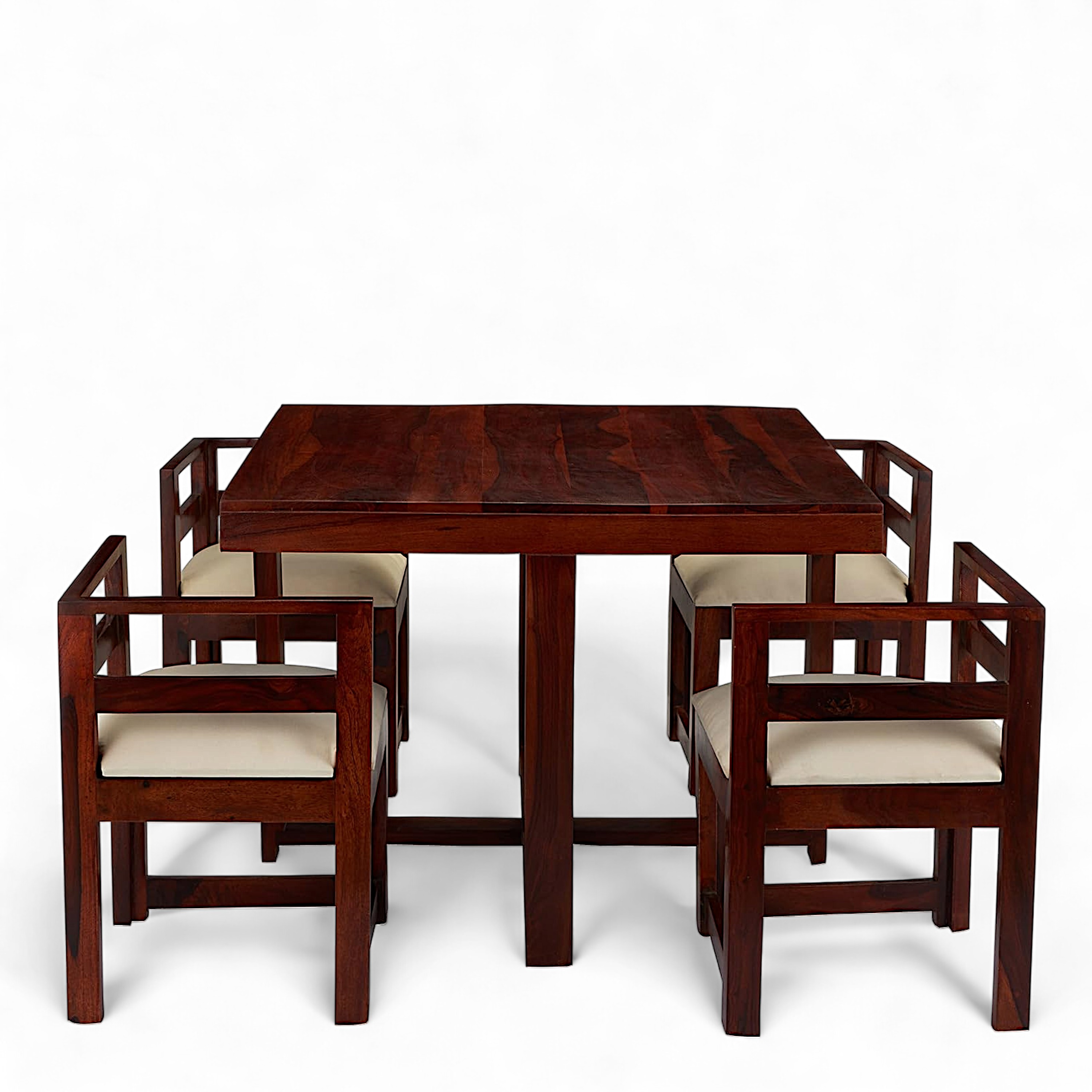 Kingston Sheesham Wood Accent 4 Seater Dining Table Set