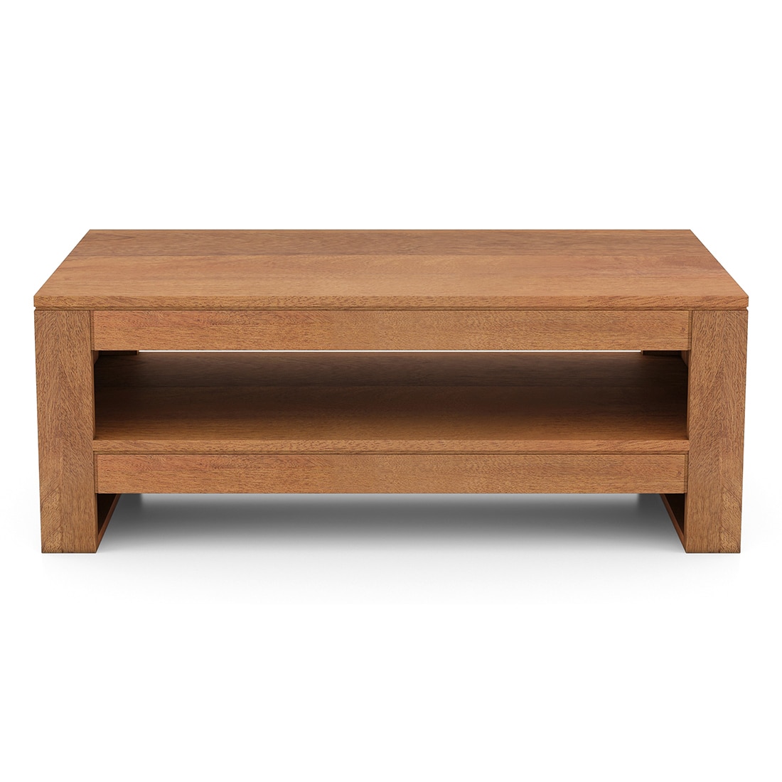Epsilon Solid Wood Coffee Table In Amber Walnut Finish