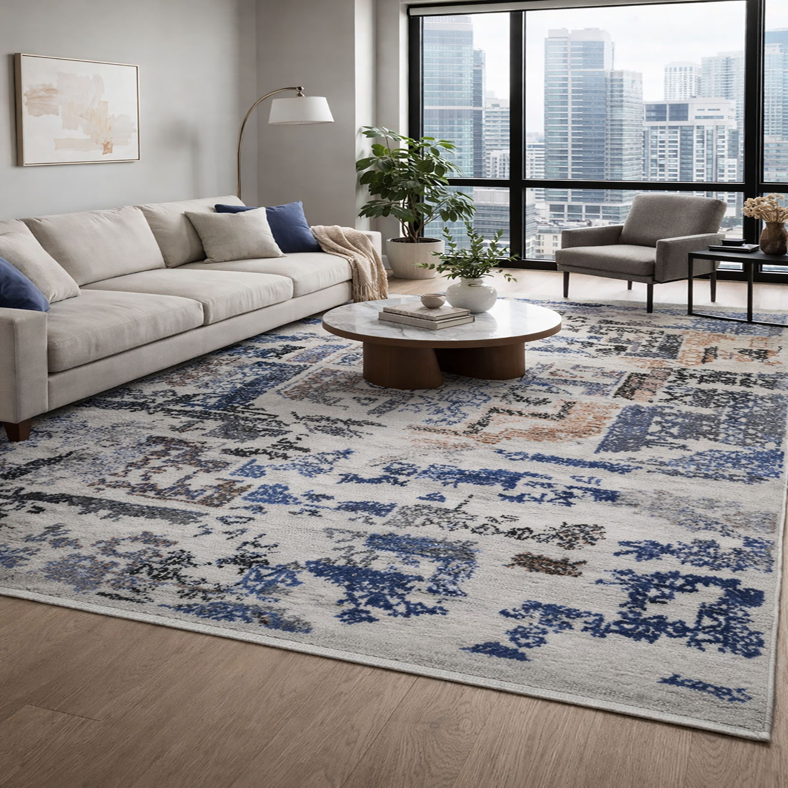 Mosaic Wool Rectangle Carpets Hand Tufted in Multicolour Colour - The Woven Legacy