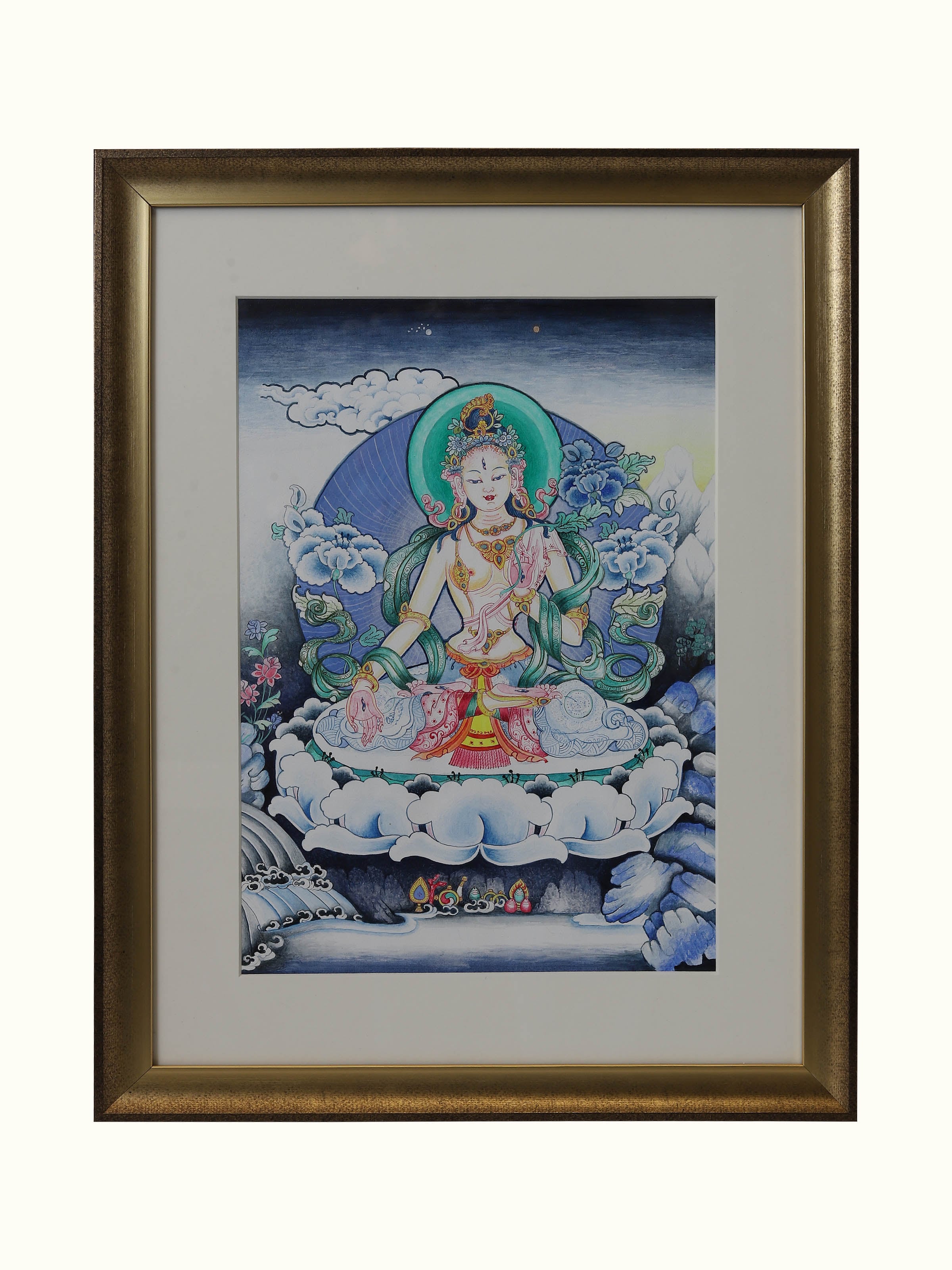 White Tara Thangka Painting