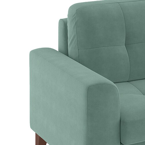 Verona Luxe 2 Seater Fabric Sofa in Dusty Turquoise Velvet Colour